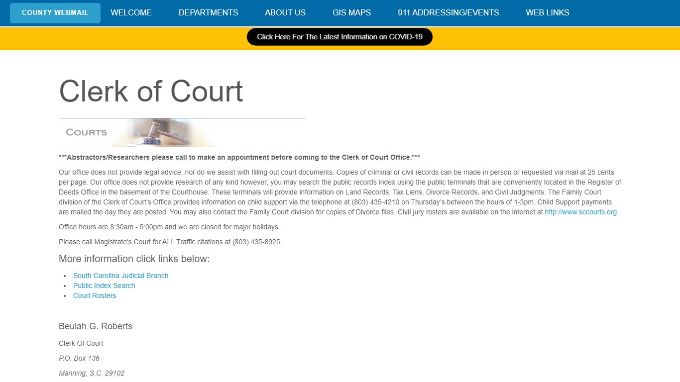 Clerk of Court - Clarendon County Gov