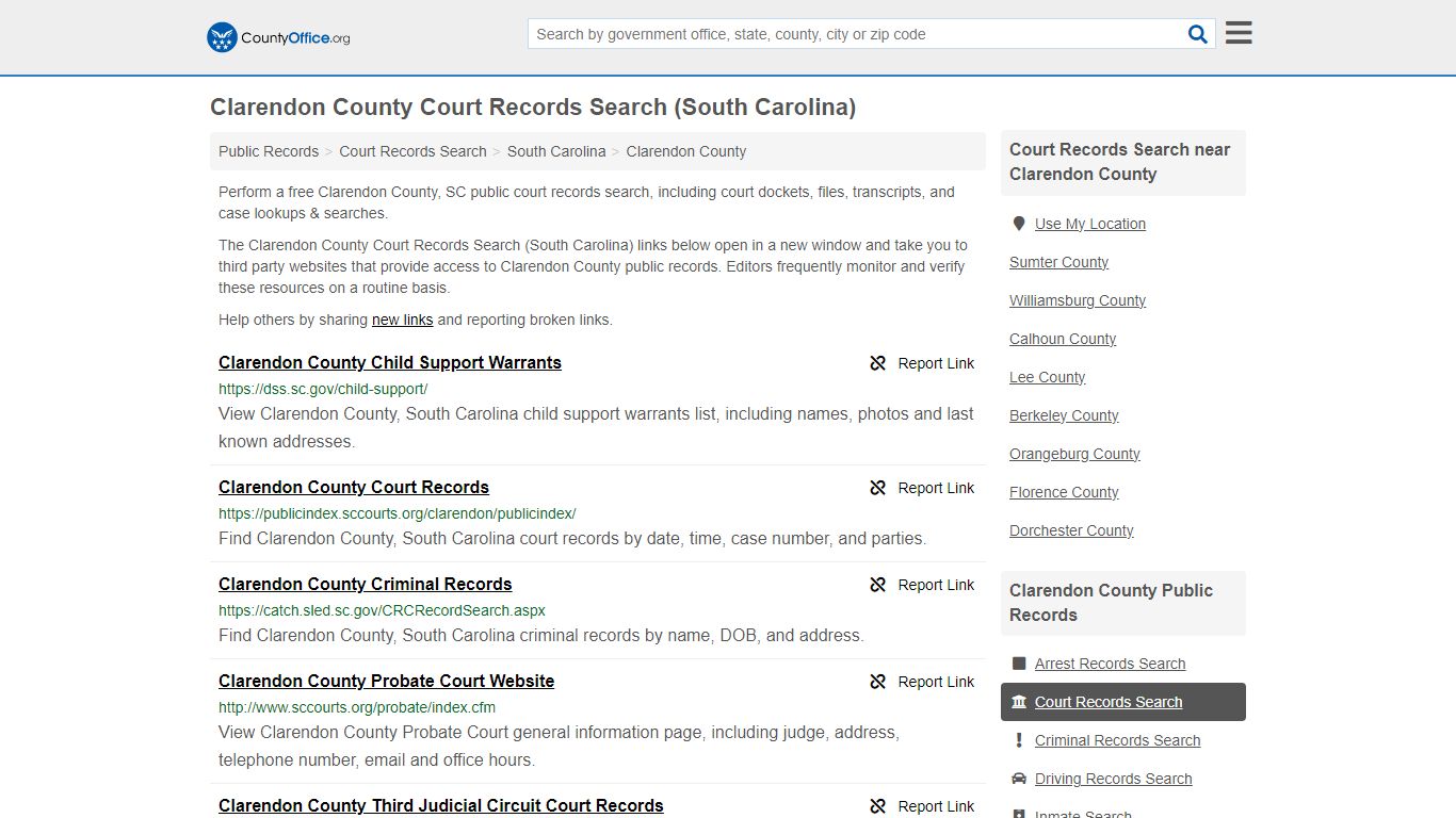 Clarendon County Court Records Search (South Carolina) - County Office