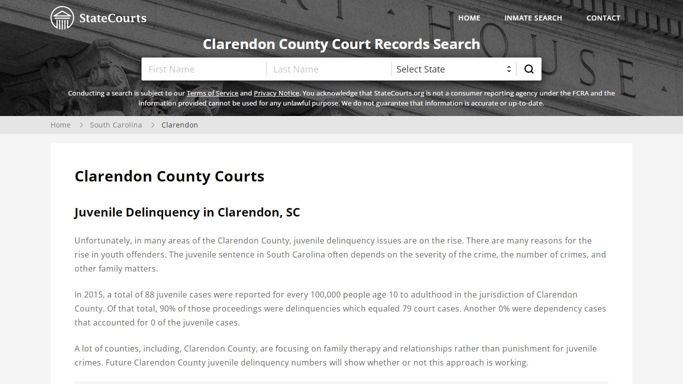 Clarendon County, SC Courts - Records & Cases - StateCourts