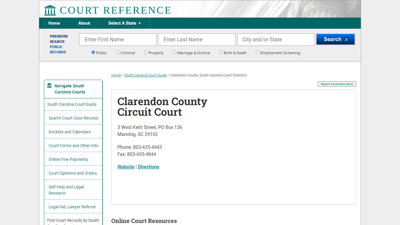 Clarendon County Circuit Court